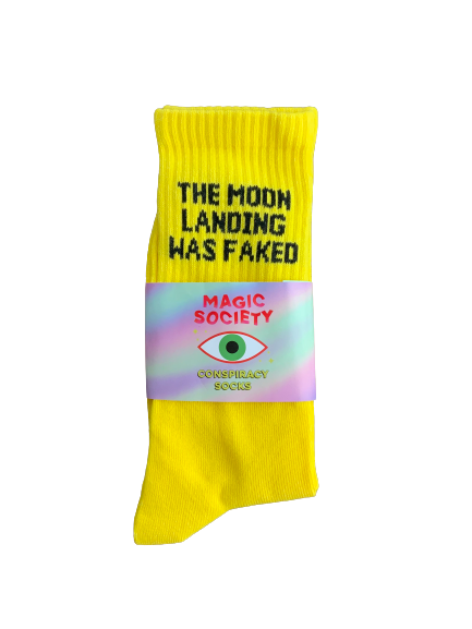 THE MOON LANDING WAS FAKED CONSPIRACY SOCKS