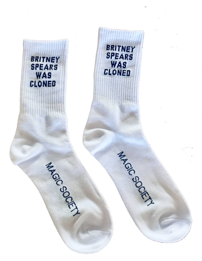 BRITNEY SPEARS WAS CLONED CONSPIRACY SOCKS