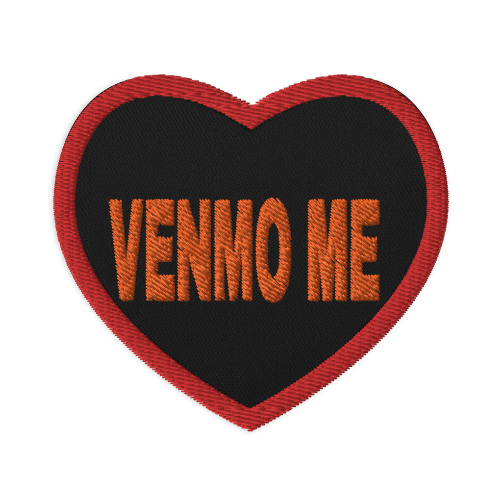 VENMO ME EMBROIDERED HEART PATCH