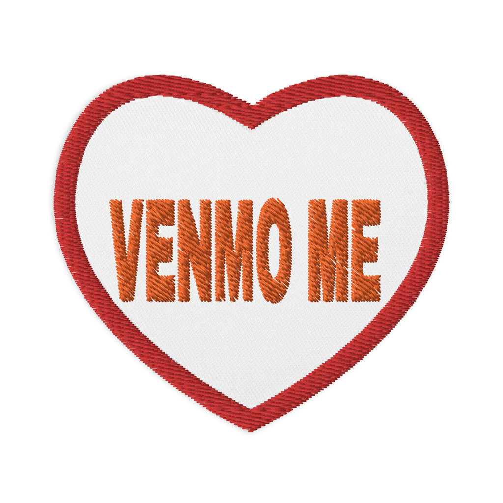 VENMO ME EMBROIDERED HEART PATCH